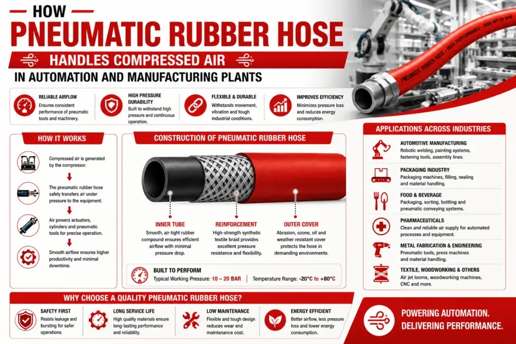 How Pneumatic Rubber Hose Handles Compressed Air in Automation and Manufacturing Plants